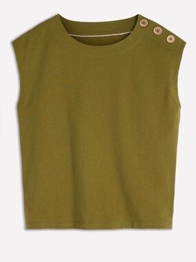 Boden Button Detail Olive Top